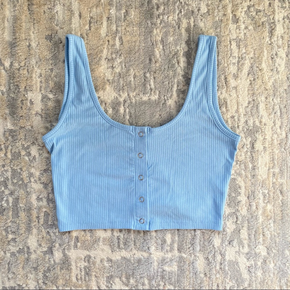 Pacsun Cropped Baby Blue tank top!